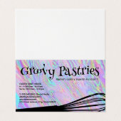 Bakers Whisk | Iridische holografische achtergrond Visitekaartje (Buitenkant ongevouwen)