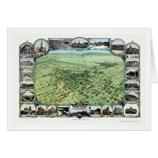 Bakersfield, CA Panoramic Map - 1901 (Voorkant Horizontaal)