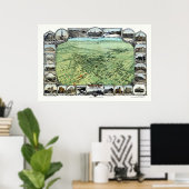 Bakersfield, CA Panoramic Map - 1901 Poster (Thuiskantoor)