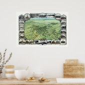 Bakersfield, CA Panoramic Map - 1901 Poster (Keuken)