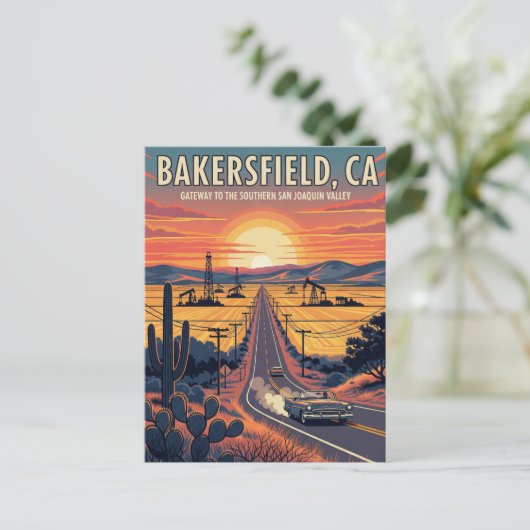 Bakersfield California Central Valley Briefkaart (Staand voorkant)
