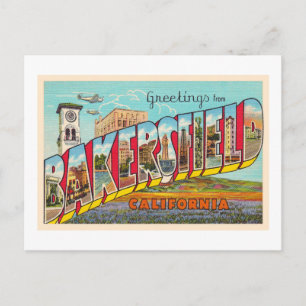 Bakersfield California, groot Letter-Briefkaart Briefkaart