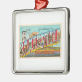 Bakersfield California, groot Letter-Briefkaart Metalen Ornament (Links)