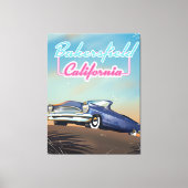 Bakersfield California reisposter Canvas Afdruk (Voorkant)