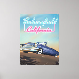 Bakersfield California reisposter Canvas Afdruk