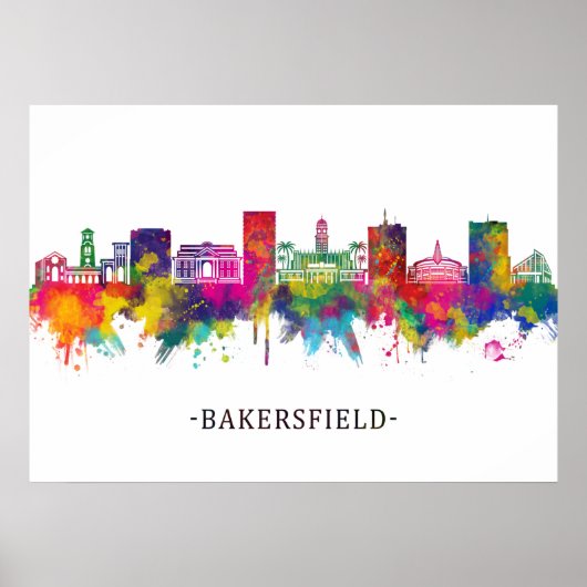 Bakersfield California Skyline Poster (Voorkant)