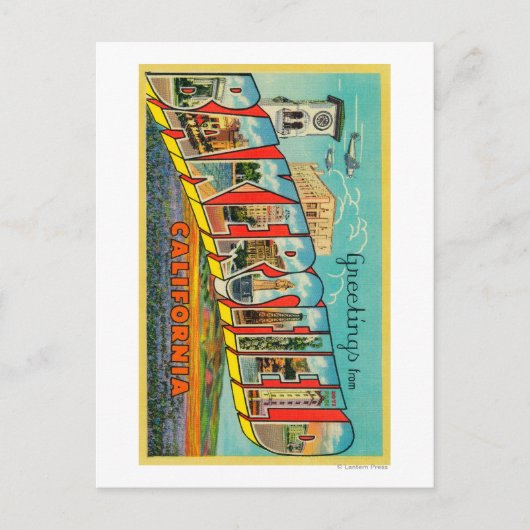 Bakersfield, Californië - grote lettertjes Briefkaart (Voorkant)