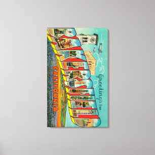 Bakersfield, Californië - grote lettertjes Canvas Afdruk