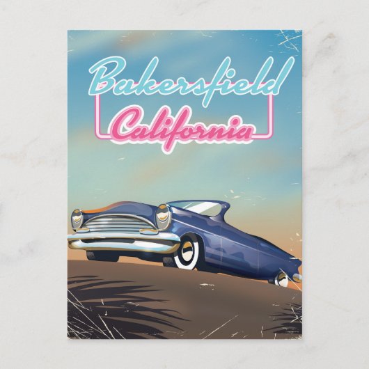 Bakersfield Californië reisposter Briefkaart (Voorkant)