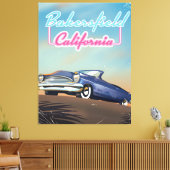 Bakersfield Californië reisposter Canvas Afdruk (Insitu (Woonkamer))