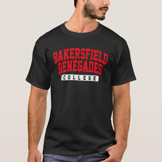 Bakersfield College Renegades Arch  Retro D T-shirt (Voorkant)
