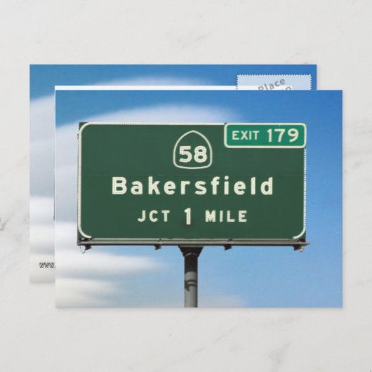 Bakersfield Exit Briefkaart (Voorkant / Achterkant)