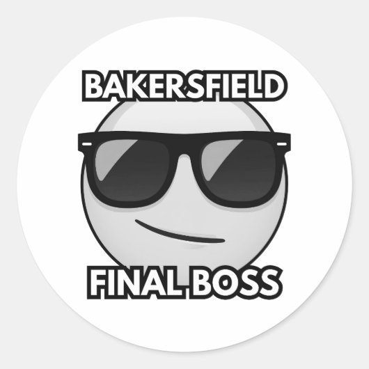 Bakersfield Final Boss Cool Emoji Sticker (Voorkant)