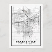 Bakersfield-kaart Briefkaart (Voorkant)