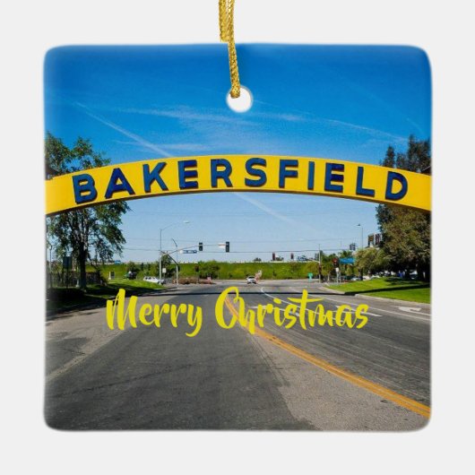 Bakersfield kerstversiering keramisch ornament (Voorkant)