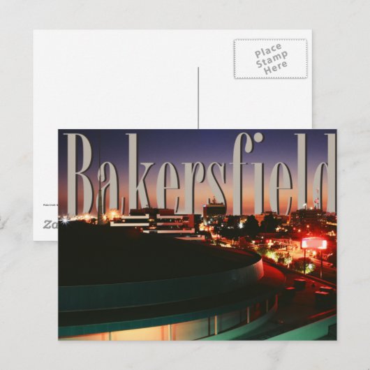 Bakersfield Skyline met Bakersfield in de Sky Briefkaart (Voorkant / Achterkant)