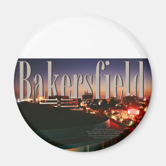 Bakersfield Skyline met Bakersfield in de Sky Magneet (Voorkant)