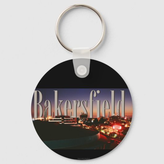 Bakersfield Skyline met Bakersfield in de Sky Sleutelhanger (Voorkant)