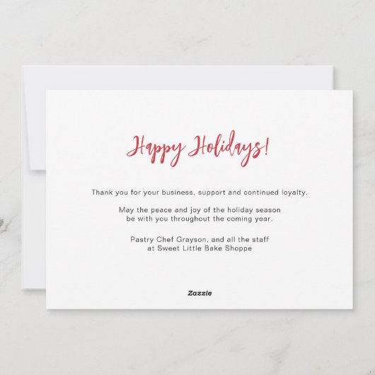 Bakery 1 Foto Gingerbrood Hartelijk dank voor de f Feestdagenkaart (Achterkant)