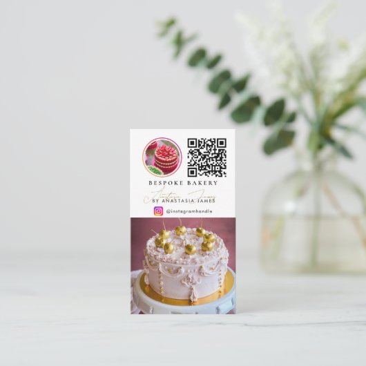 Bakery 6 Photo Feed Grid Social Media QR Code Visitekaartje (Staand voorkant)