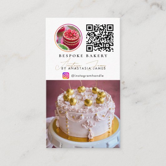 Bakery 6 Photo Feed Grid Social Media QR Code Visitekaartje (Voorkant)