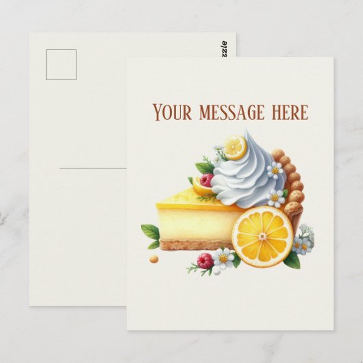 Bakery add message Business name lemon pie Briefkaart (Voorkant / Achterkant)
