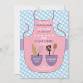 Bakery Apron Birthday Party Girls Cookies Invite Kaart (Voorkant)