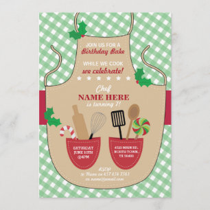 Bakery Apron Birthday Party Girls Kaart