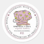 Bakery bedankt voor je bedrijf ronde sticker (Voorkant)