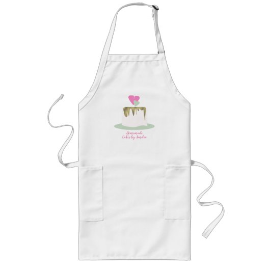 Bakery Bedrijfs Tier Trouw Eén Laag Cake Logo Lang Schort (Voorkant)