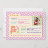 Bakery Birthday Baking Photo Recipe Card Party Kaart (Voorkant)