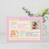 Bakery Birthday Baking Photo Recipe Card Party Kaart (Staand voorkant)