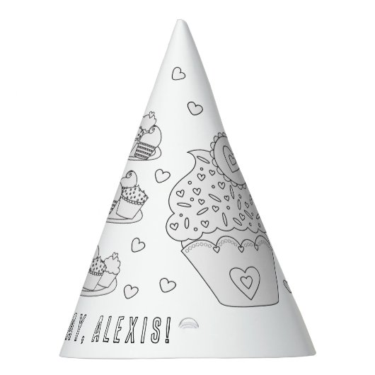 Bakery Birthday Party - Kleur uw eigen partijPet Feesthoedjes (Rechts)