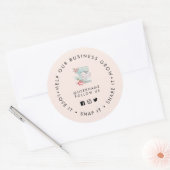 Bakery Bleek Pink Social media volgen Ronde Sticker (Envelop)