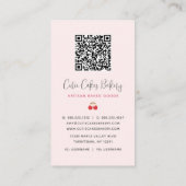 Bakery Blush Roze Cake QR Code Gebak Chef Minimali Visitekaartje (Achterkant)