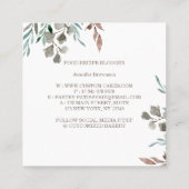 Bakery Boho Chic Food Maker Vierkante Visitekaartje (Achterkant)