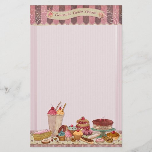Bakery Boutique Cakes & Patisserie Stationery 2 Briefpapier (Voorkant)