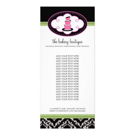 Bakery Boutique Rack Cards Reclamekaart (Voorkant)
