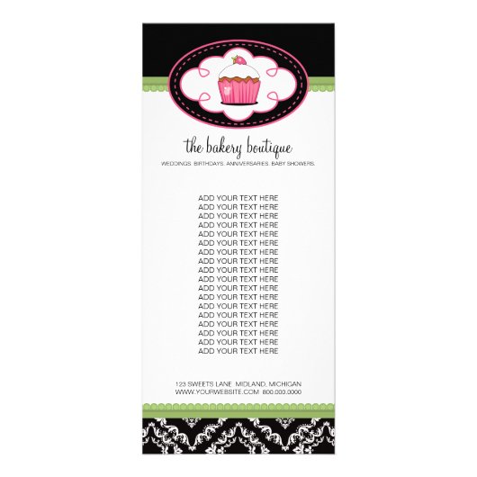 Bakery Boutique Rack Cards Reclamekaart (Voorkant)
