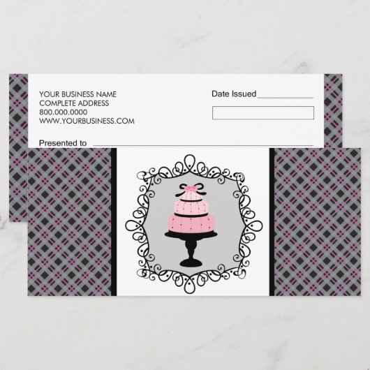 Bakery Boutique Style Cadeaubonnen (Voorkant / Achterkant)