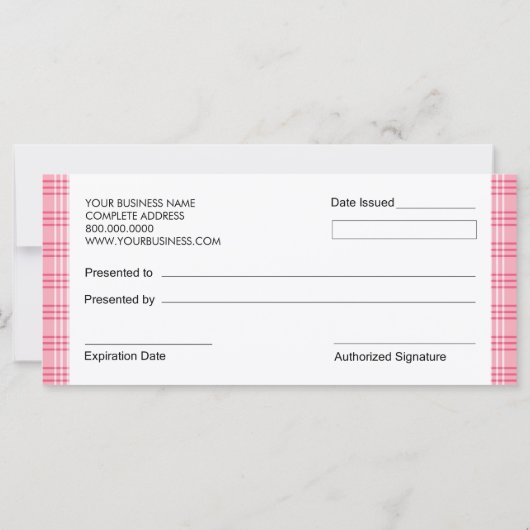 Bakery Boutique Style Cadeaubonnen (Achterkant)