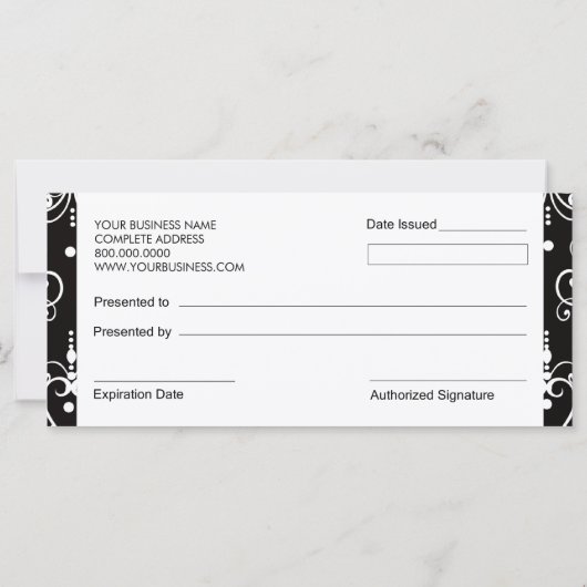 Bakery Boutique Style Cadeaubonnen (Achterkant)