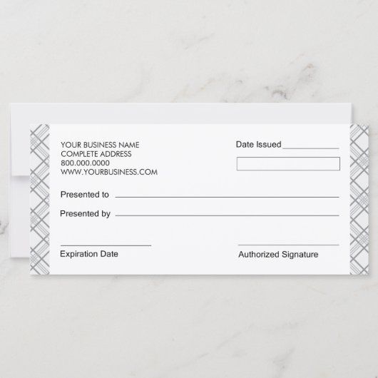 Bakery Boutique Style Cadeaubonnen (Achterkant)