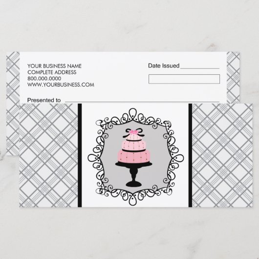 Bakery Boutique Style Cadeaubonnen (Voorkant / Achterkant)