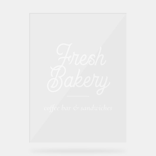 Bakery Branding Business Script Window Glass Acryl Bord (Voorkant)