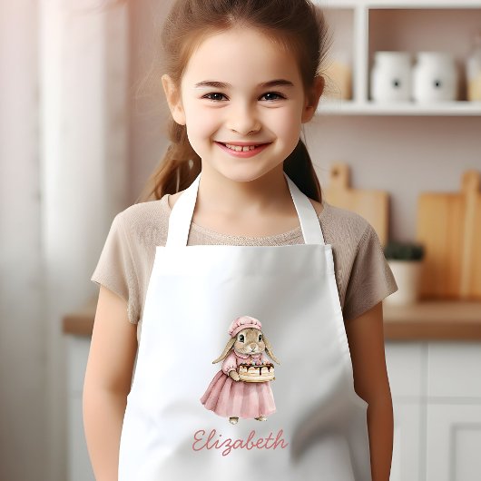 Bakery Bunny Cute Personalized Kinder Schort