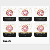Bakery Business Donut Confetti Vierkante Sticker (Vel)