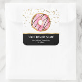 Bakery Business Donut Confetti Vierkante Sticker (Tas)