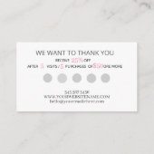 Bakery Business Loyalty Visitekaartje (Achterkant)