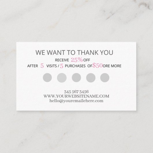 Bakery Business Loyalty Visitekaartje (Achterkant)